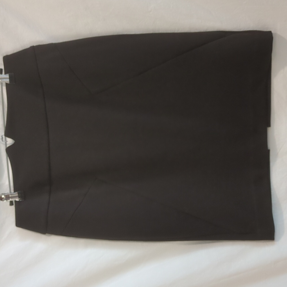 Adrienne Vittadini | Pencil Skirt Black Shaped Waistband Angled Seam Detail | 8